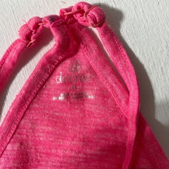 Decree Racerback Neon Pink Tank Top with Crochet Accents - Picture 5 of 10